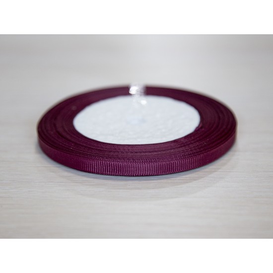 Лента репсовая (ширина 6 мм) цв. винный, цена за катушку